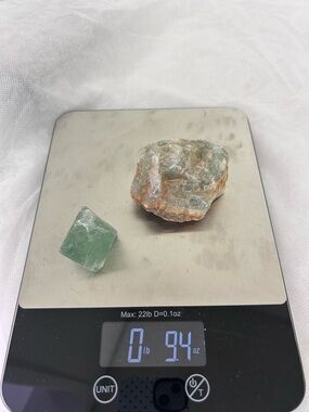 Green Raw Calcite & Fluorite Crystals - Mint Green